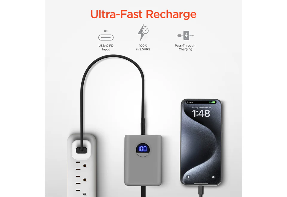 10,000mAh Fast Charge Power Bank with Digital Display - Image 7