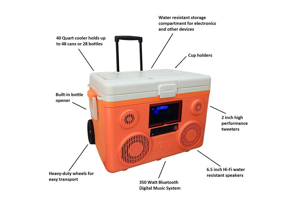 40-Qt. Rolling Cooler with Bluetooth Sound System - Image 6