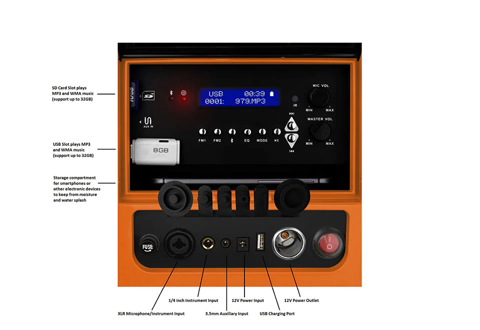 40-Qt. Rolling Cooler with Bluetooth Sound System - Image 8