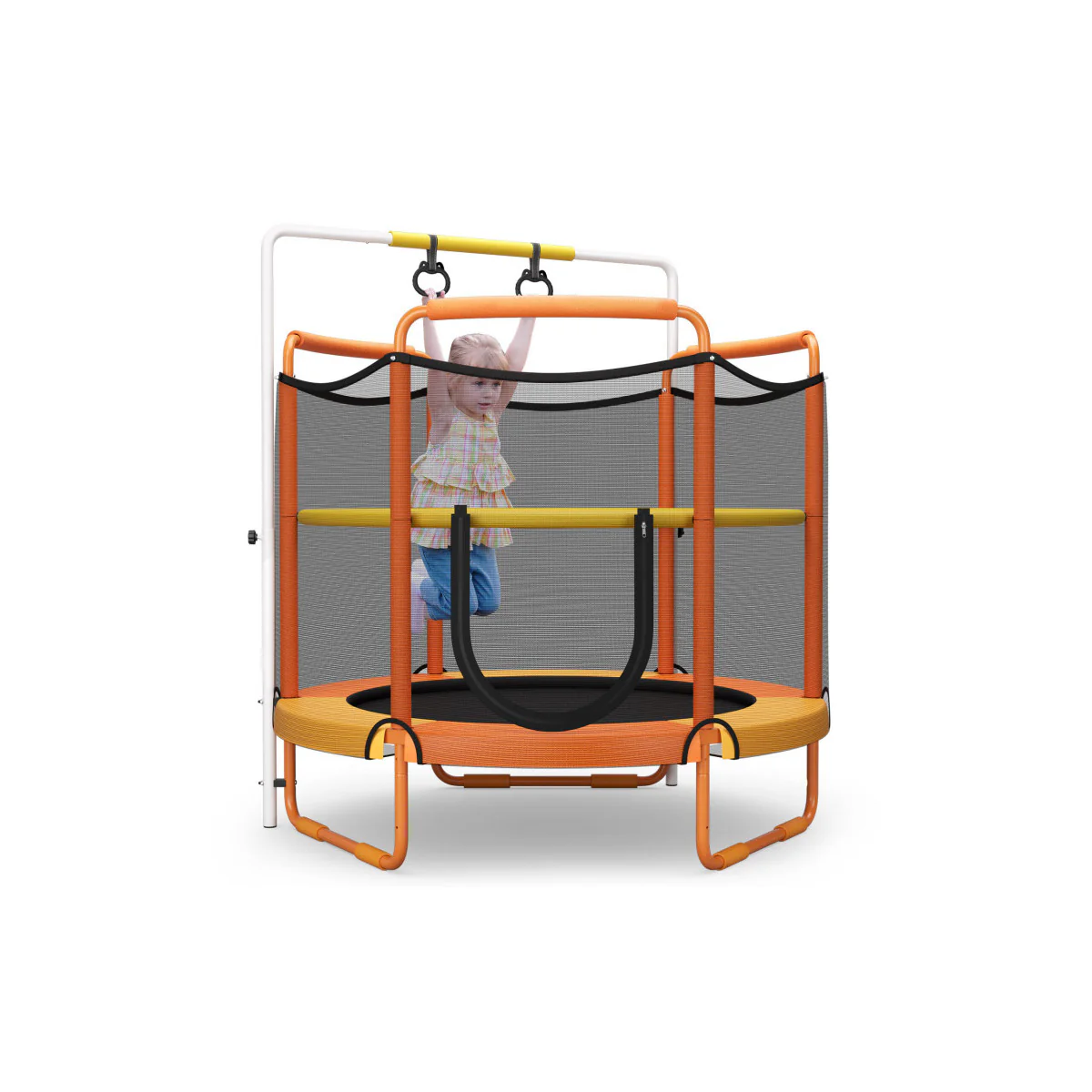 5' Kids 3-in-1 Game Trampoline with Enclosure Net Spring Pad - Image 16