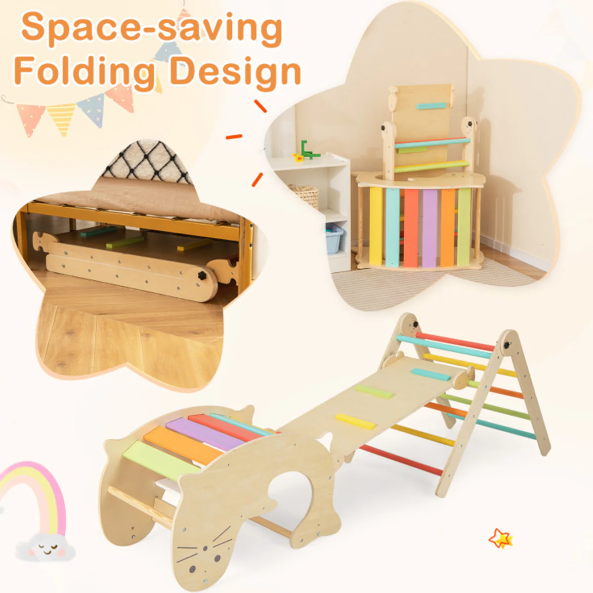 7-in-1 Indoor Climbing Toys with Reversible Ramp - Image 10