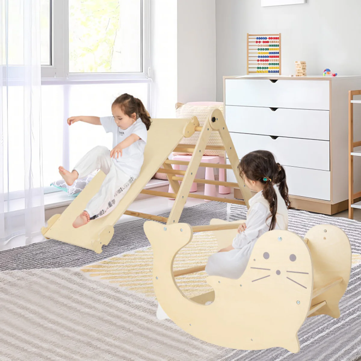 7-in-1 Indoor Climbing Toys with Reversible Ramp - Image 12