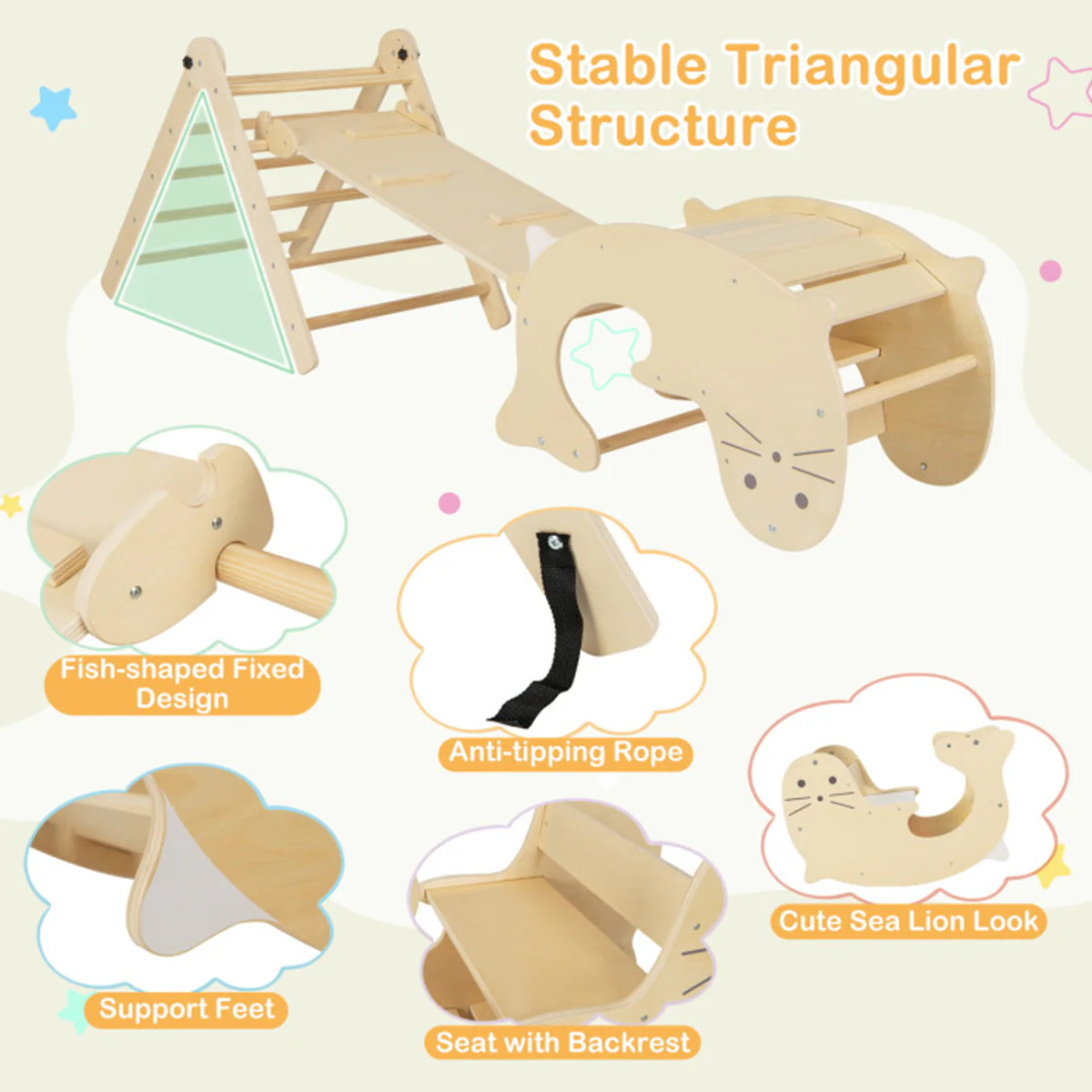 7-in-1 Indoor Climbing Toys with Reversible Ramp - Image 14