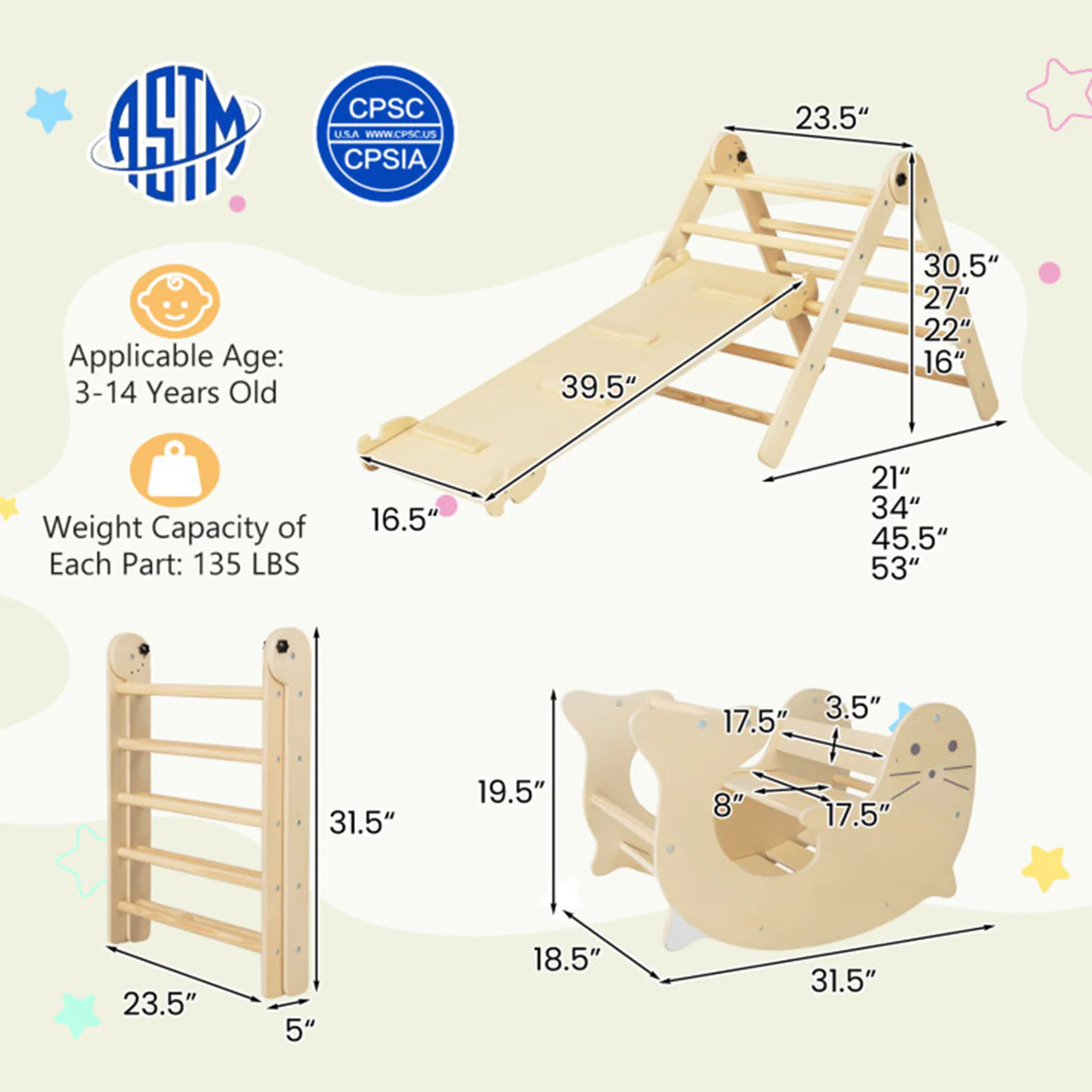 7-in-1 Indoor Climbing Toys with Reversible Ramp - Image 19