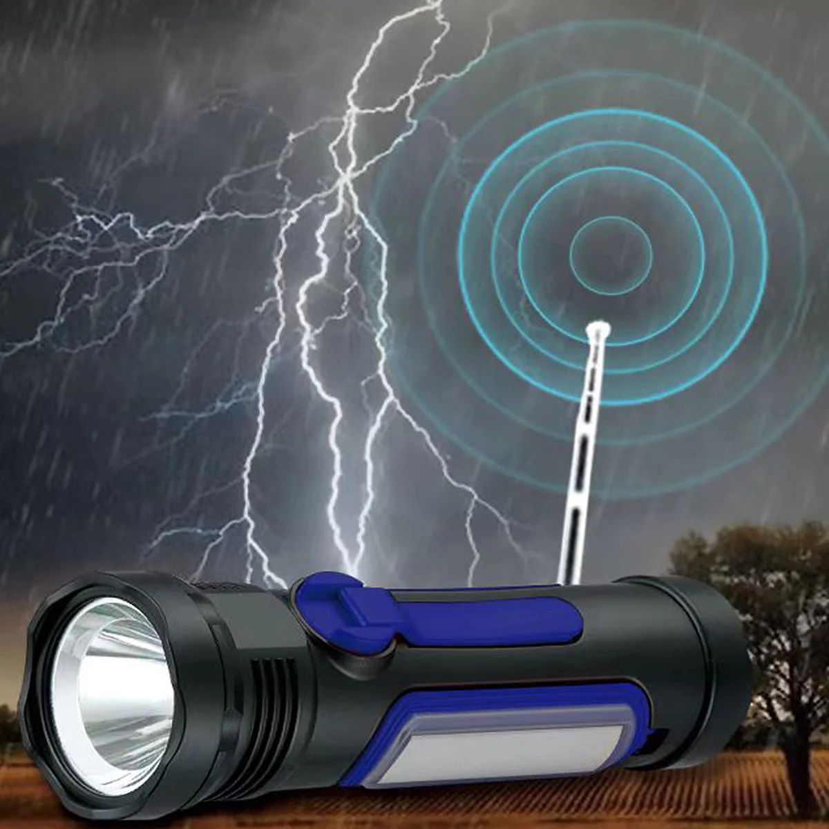 8-in-1 Emergency Weather Radio LED Flashlight - Image 5