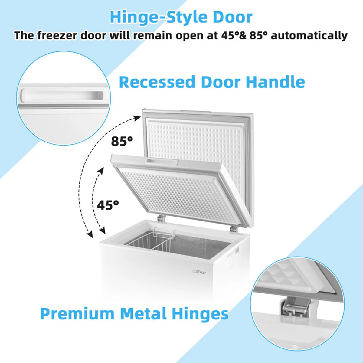 Compact Chest Freezer with Removable Storage Basket - Image 11