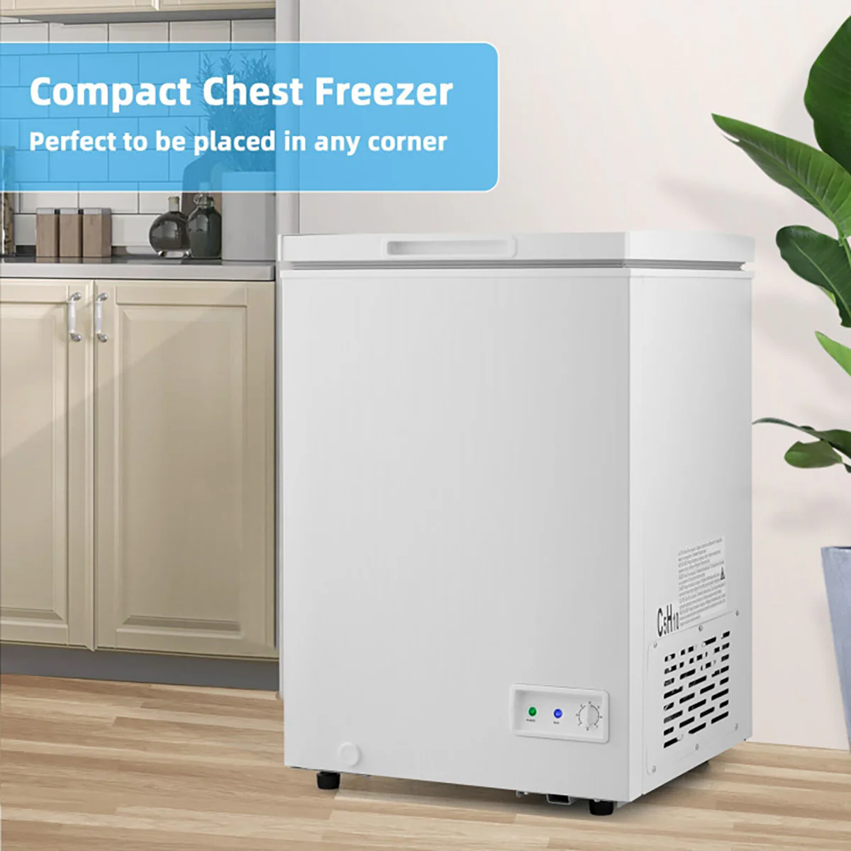 Compact Chest Freezer with Removable Storage Basket - Image 4