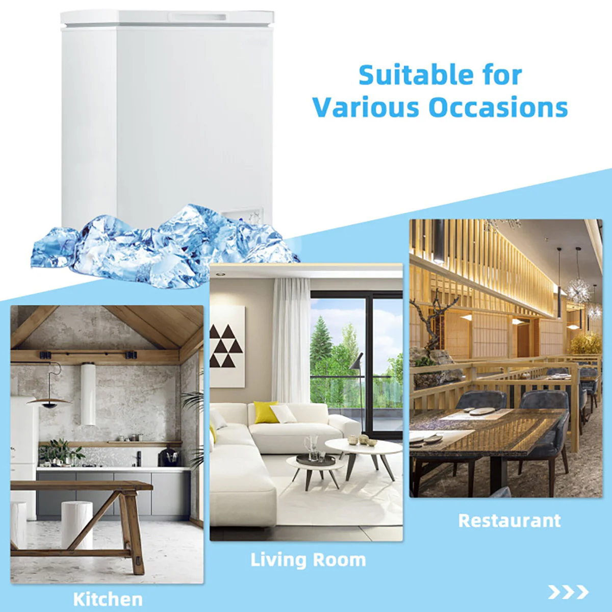 Compact Chest Freezer with Removable Storage Basket - Image 7