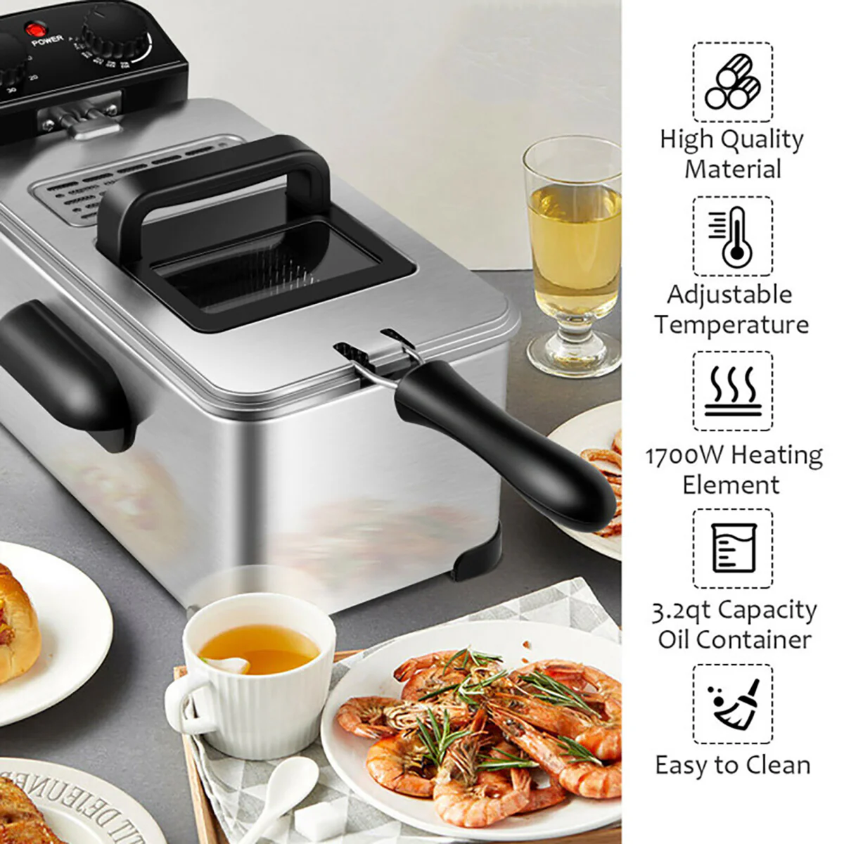 Electric Stainless Steel Deep Fryer - Image 16