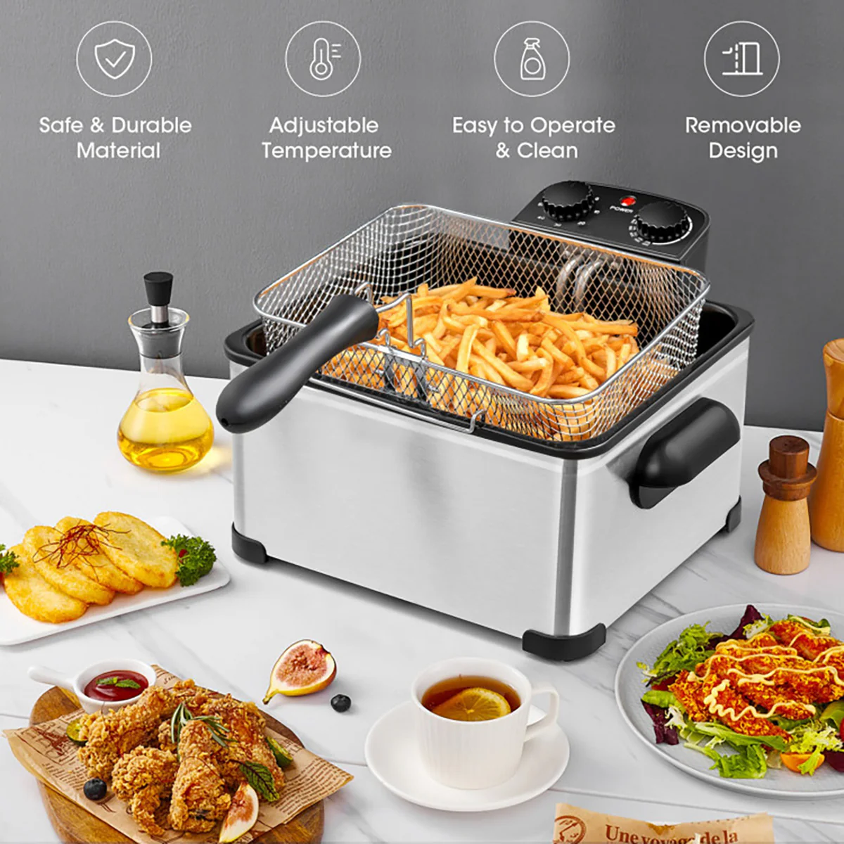 Electric Stainless Steel Deep Fryer - Image 3