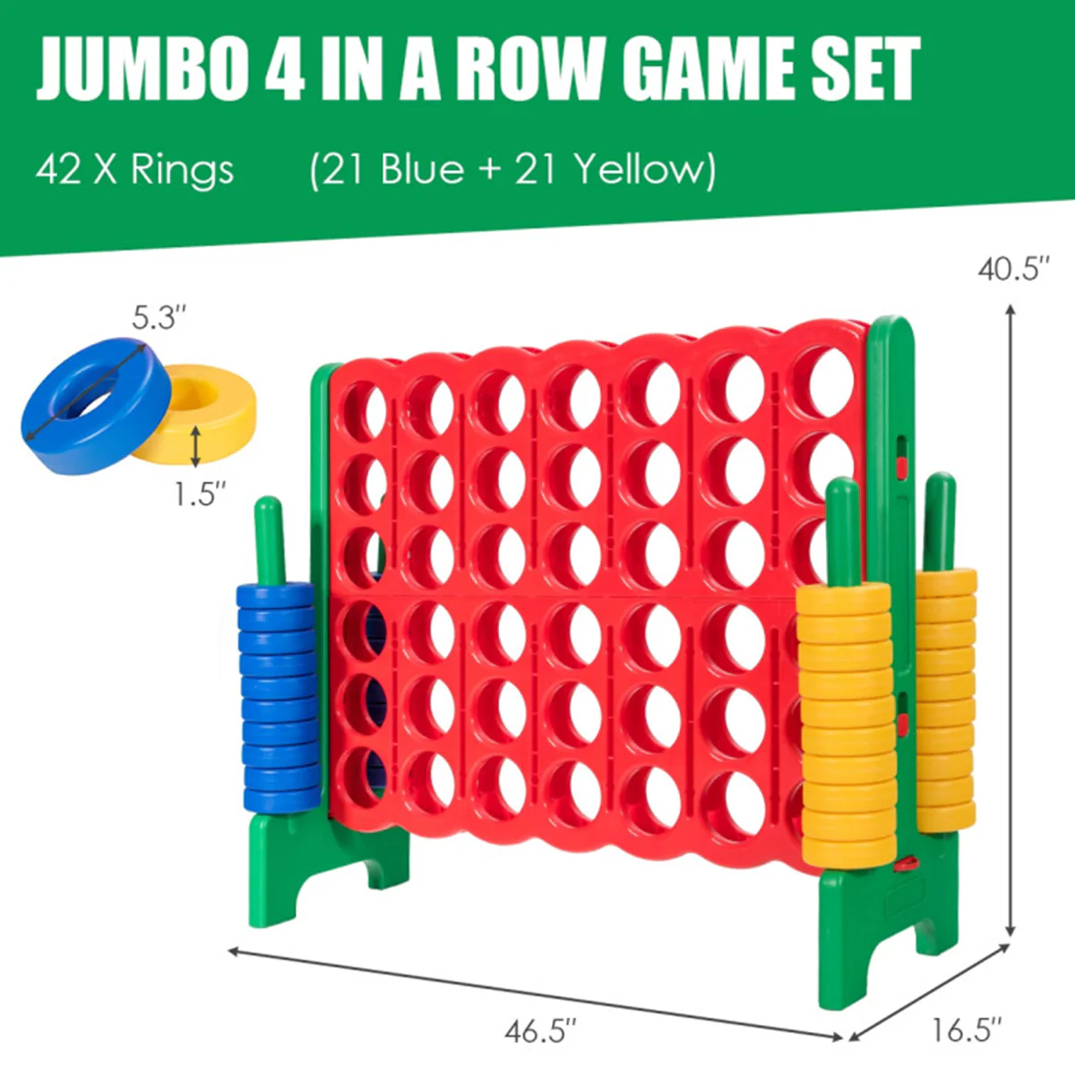 Jumbo 4-to-Score Game Set with 42 Jumbo Rings - Image 22