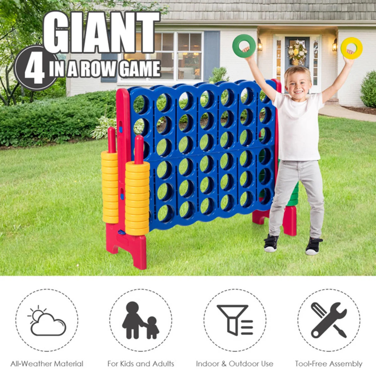 Jumbo 4-to-Score Game Set with 42 Jumbo Rings - Image 26