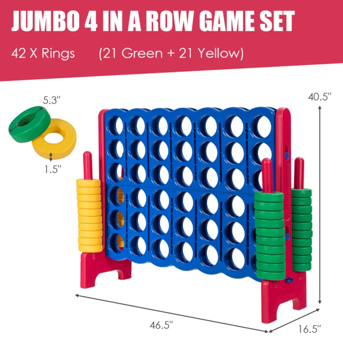 Jumbo 4-to-Score Game Set with 42 Jumbo Rings - Image 30
